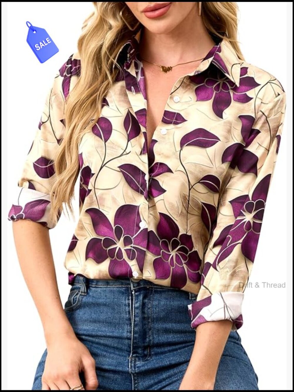 Silky Wrinkle-Resistant Button Down Blouse Long Sleeve Work Top